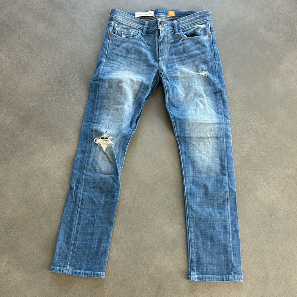 Pilcro and the Letterpress Blue Distressed Jeans
